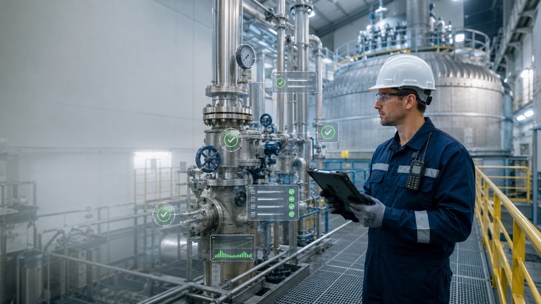 DAS Labs computer vision verifying components in a safety-critical industrial plant, each checkpoint confirmed