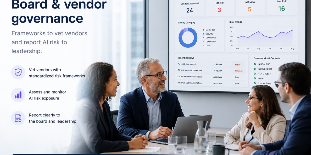 Leadership reviewing an AI roadmap in the boardroom