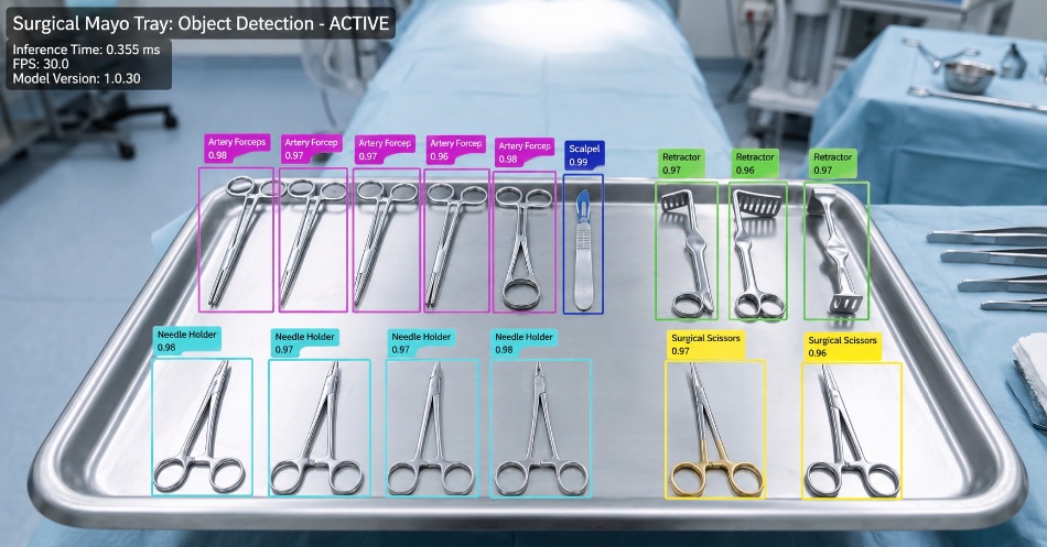 Surgical instrument detection in the operating room